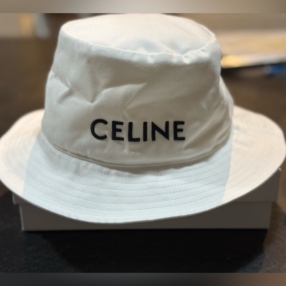 Celine White Bucket Hat - NEW
